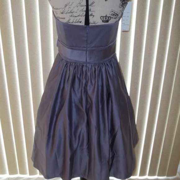 Adorable Wisteria Satin Strapless Homecoming Dress - Picture 7 of 9
